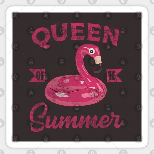 Queen of the summer With  the pink flamingo Magnet by Mimie20